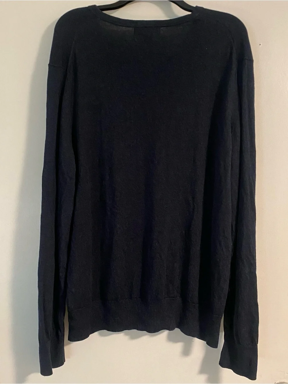 Banana Republic Mens Silk Cotton Cashmere Sweater XL Blue V-Neck Preppy Luxury
